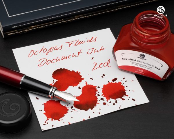 Document-proof Ink Red, with converter, DIN ISO 12757-2 certified, 30ml