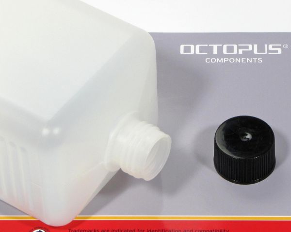 10 x 1000 ml HDPE plastic bottles with colorful screw caps