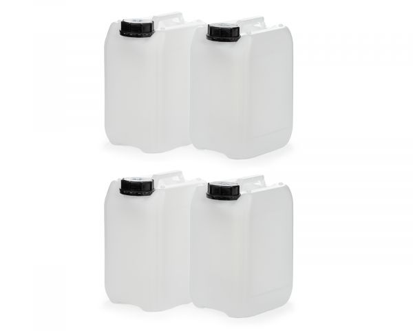 4x 5L canister empty HDPE natural with cap, thread 51mm