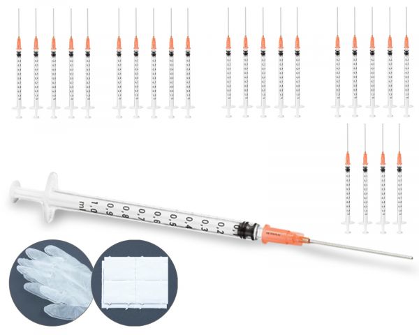 25 Refill syringes 1ml with blunt needle