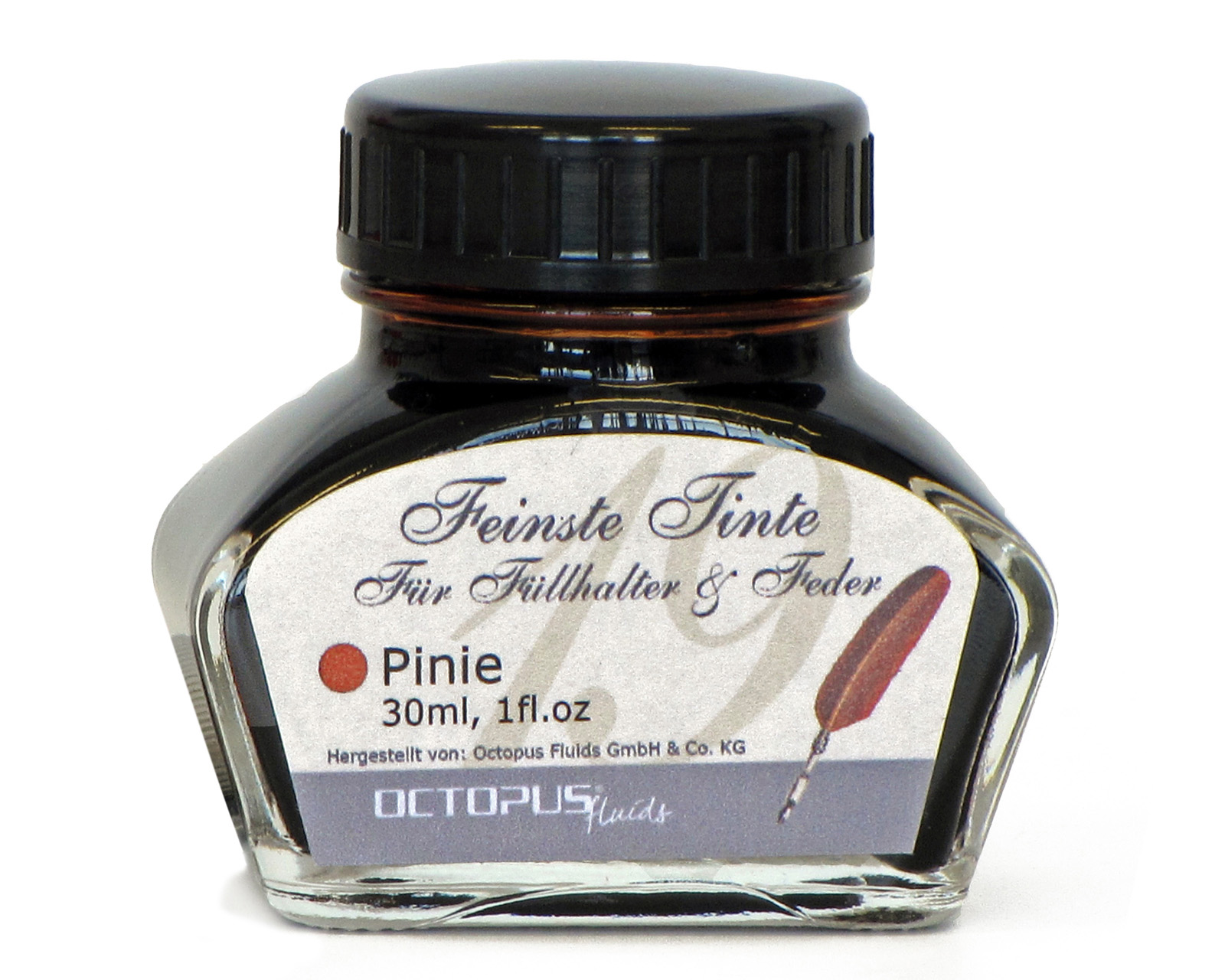 Fine writing ink for fountain pens and quills, pine Fine writing ink for fountain pens and quills, pine