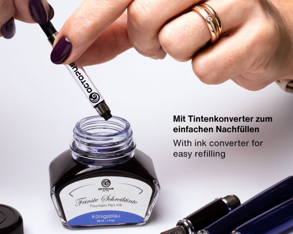 3 x 30 ml Octopus writing ink with ink converter