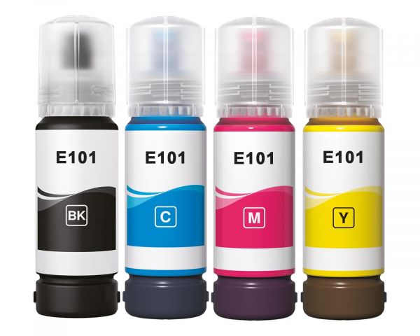 Set Kompatible Druckertinten für Epson 101 (kein OEM) 4x 100 ml Tinte