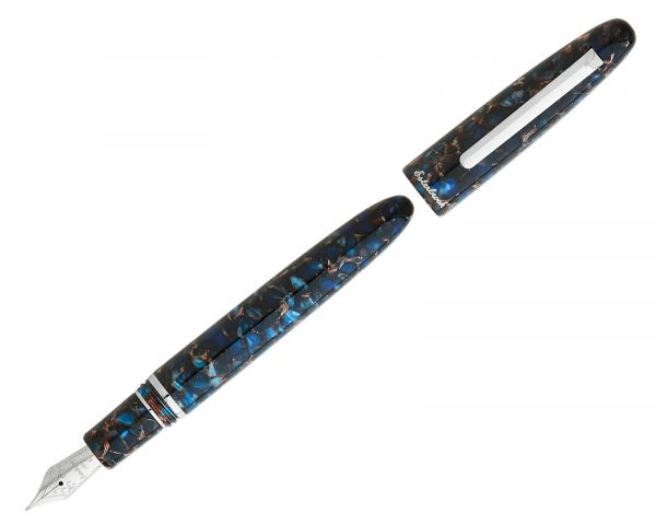 Penna stilografica Esterbrook Estie Nouveau Blue con finiture in palladio, penna a cartuccia con 30 ml di inchiostro