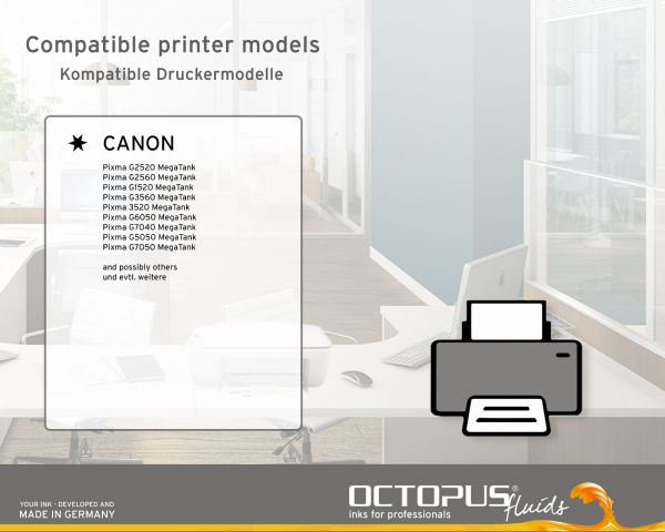 Nachfülltinte für Canon GI-50 PBKP, GI-51 PBKP Pixma MegaTank schwarz mit Spritze