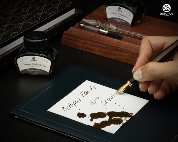 Fountain pen ink with converter, Writing ink for fountain pen, Sepia Black