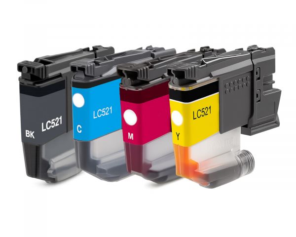 Set of compatible printer cartridges for Brother LC-521 CMYK