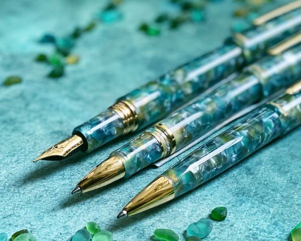 Esterbrook Estie Sea Glass Gold Trim Füllhalter, Patronenfüllhalter mit 30ml Tinte