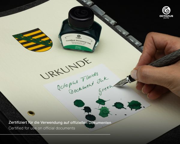 Document-proof Ink Green, with converter, DIN ISO 12757-2 certified, 30ml
