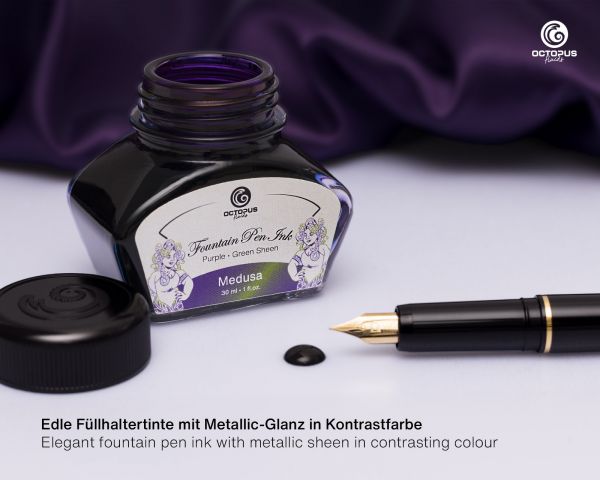 Fountain Pen Ink Sheen with converter, Medusa, Violet, 30 ml