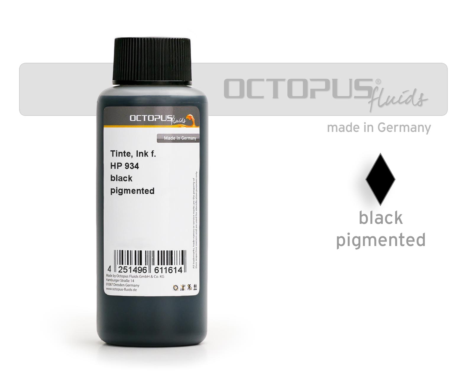 Tinte für HP 934 Tintenpatronen schwarz pigmentiert