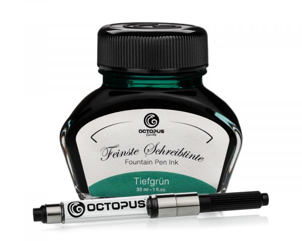 Fountain pen ink including converter, Writing ink for fountain pen, Tiefgrün