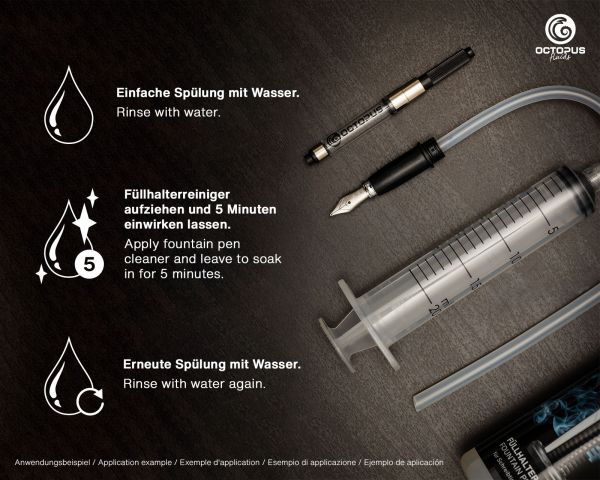 Fountain pen cleaner for cleaning pens and nibs