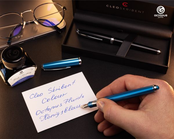 Stilografica a cartuccia Cleo Skribent Colour, blu, pennino M