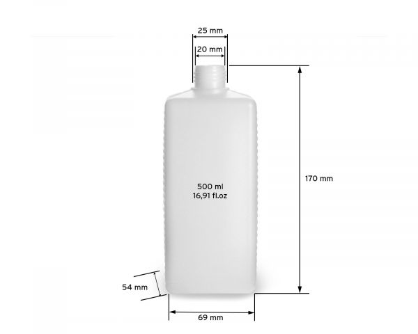 Plastikflaschen 500 ml, leer, für Nachfüllsets, 10 Stück mit Deckel
