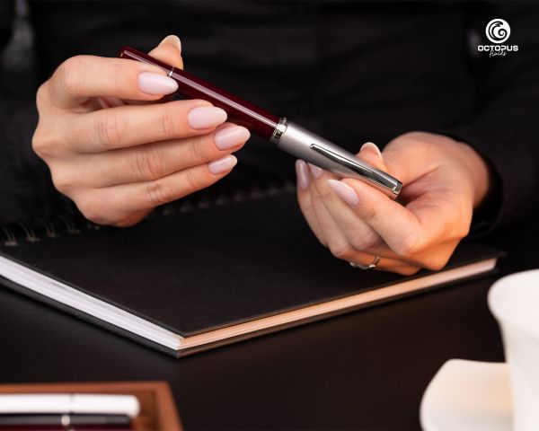 Cleo Skribent Classic Metallo Penna stilografica a cartuccia, bordò, pennino M