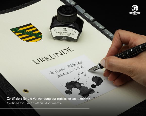 Document Ink grey, document-proof ink, certified according to DIN ISO 12757-2, 30 ml