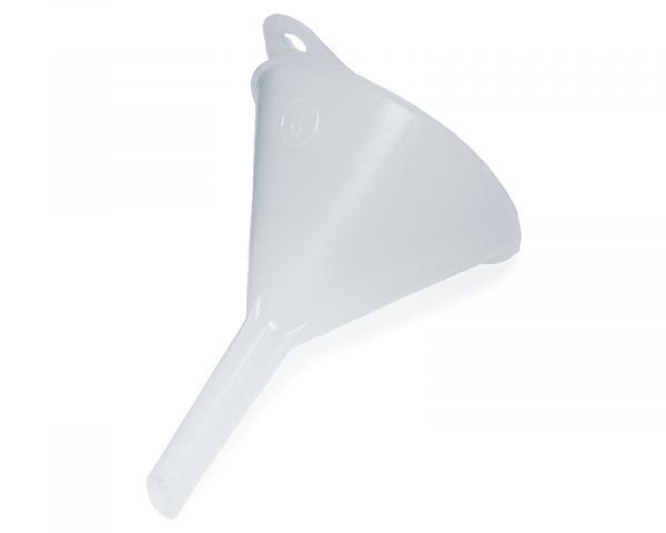 10 oval bottles made of HDPE, natural, thread RD18, with lid and funnel, 14g, volume 100 ml