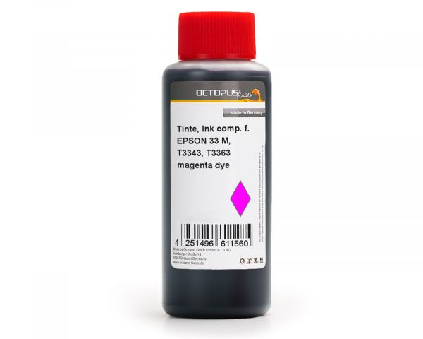 Refill ink for Epson 33 M, T3343, T3363, Expression Premium XP-530, XP-630, XP-830 magenta