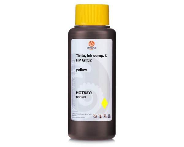 Nachfülltinte kompatibel für HP GT52 gelb