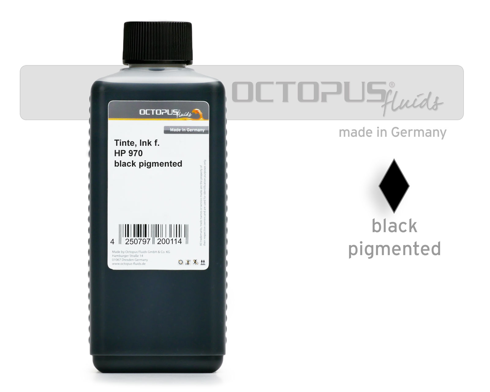Octopus refill ink for HP 970 black pigmented