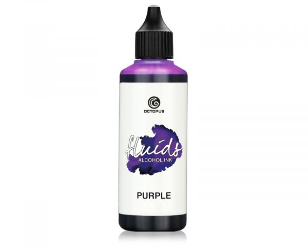 100 ml Octopus Fluids Alcohol Ink PURPLE, Inchiostro ad alcohol per Fluid Art e Resin Art, viola