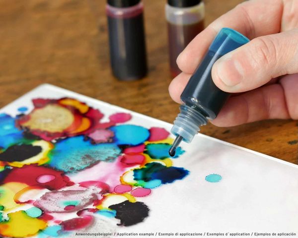 Bottle set for alcohol inks, empty plastic bottles for painting with alcohol inks, incl. accessories