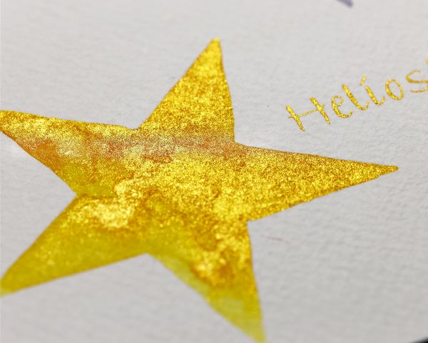 Celestial Glitter, Helios’ Glow, Inchiostro Shimmer per Penna Stilografica, Giallo con shimmer oro, 30 ml