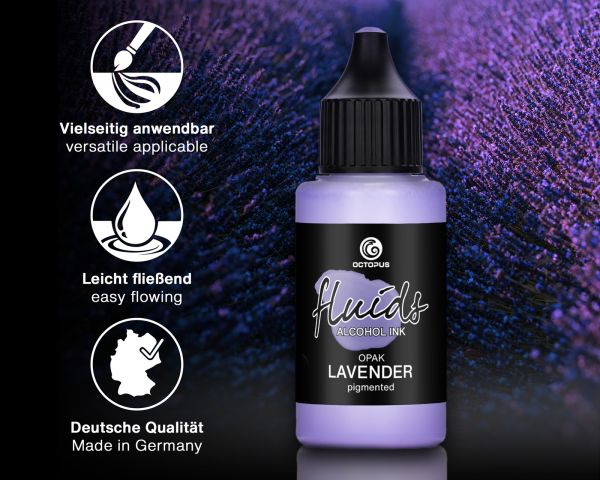 Octopus Fluids Alcohol Ink OPAK LAVENDER, Inchiostro ad alcohol per Fluid Art e Resin Art, viola