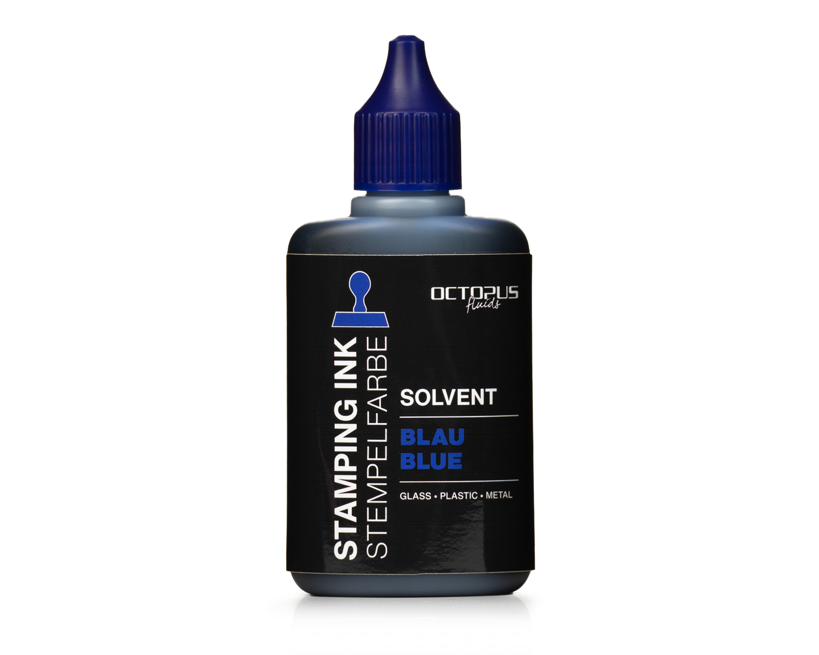 Lenizett Solvent stamping ink for smooth surfaces, blue
