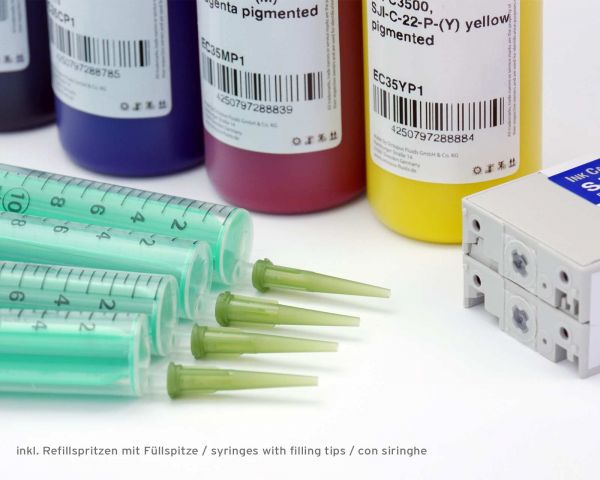 4x Nachfülltinte für Epson Etikettendrucker ColorWorks TM-C3500, SJI-C-22-P