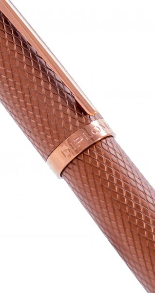 Stilografica Diplomat Viper marrone guilloché, pennino F-M