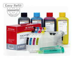 Refillable XL cartridges compatible with Brother LC-123, LC-125, LC-127 with 4x of ink