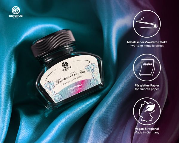 Fountain Pen Ink Sheen, Mermaid, Petrol, 30 ml