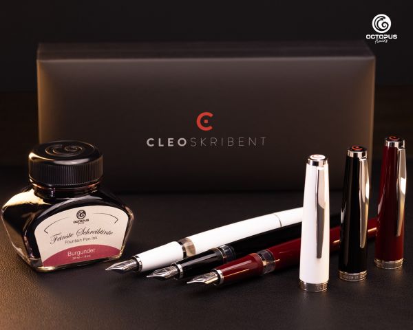 Cleo Skribent Classic Palladio Penna stilografica a stantuffo, bordò, pennino M