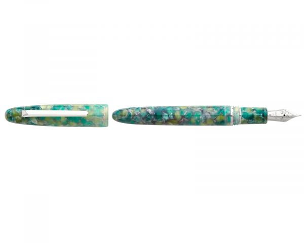 Esterbrook Estie Sea Glass Palladium Trim Füllhalter, Patronenfüllhalter mit 30ml Tinte