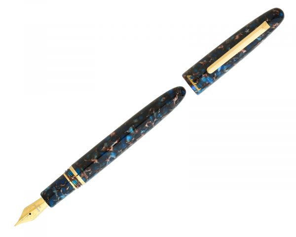 Stilografica Esterbrook Estie Nouveau Blue Gold Trim, stilografica a cartuccia con 30 ml di inchiostro