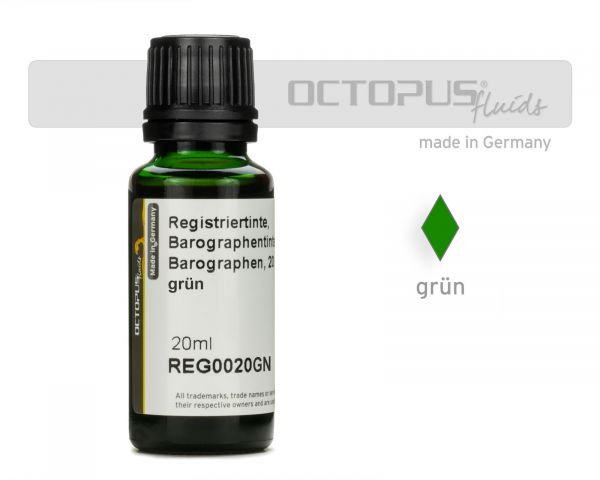Registriertinte, Barographentinte für Barographen, 20ml grün