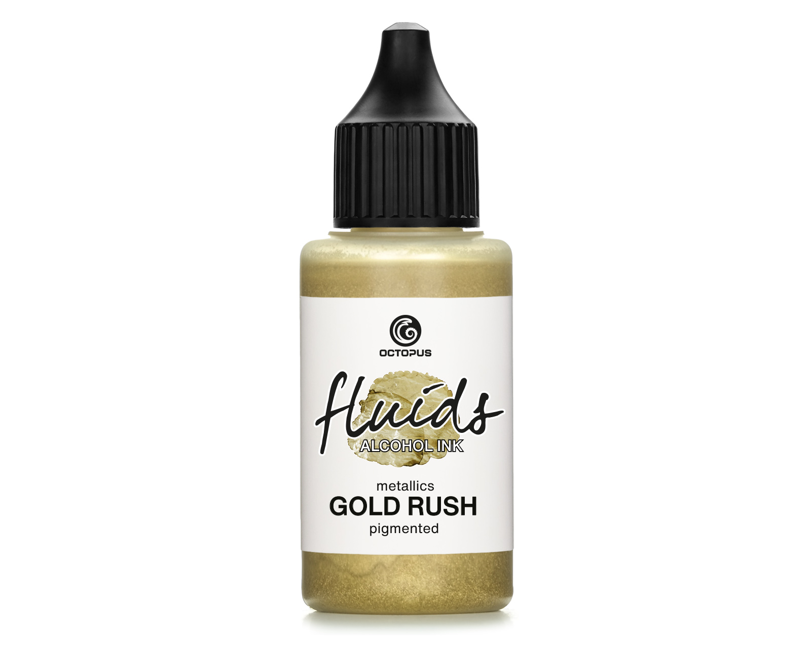 Fluids Alcohol Ink GOLD RUSH, Inchiostro ad alcohol per Fluid Art, argilla polimerica e Resin Art, oro metallico