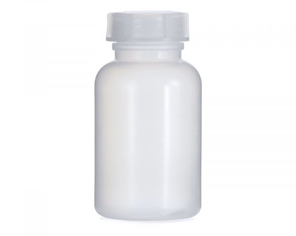 250 ml Wide neck bottle with screw cap, chemical bottle, laboratory bottle LDPE, natural colour