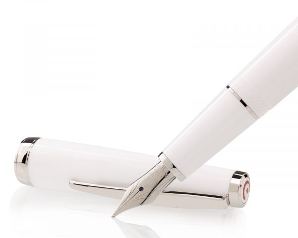 Cleo Skribent Classic Palladio Penna stilografica a cartuccia, bianco, pennino M