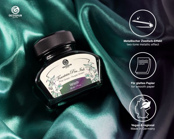 Fountain Pen Ink Sheen, Witch, Green, 30 ml
