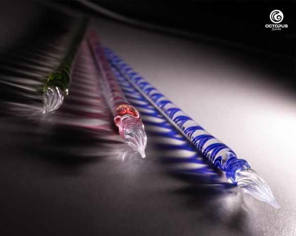 Set di Scrittura con Penna in Vetro Fatto a Mano e 6 Inchiostri Write & Draw Impermeabili