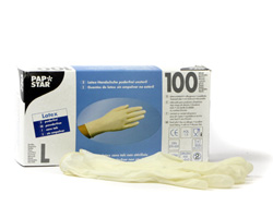 Latex gloves PapStar deluxe, large, powder free