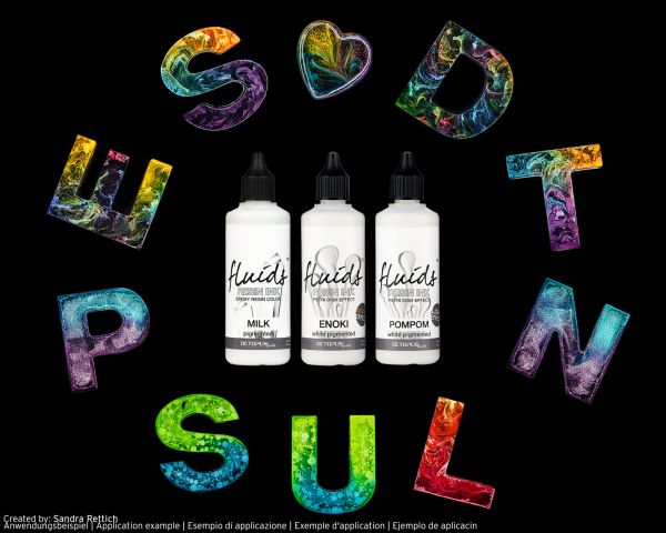 3 x 100 ml Octopus Fluids Resin Ink Set Weiß, Alcohol Ink für Resin Art