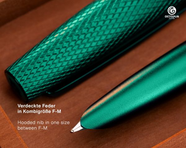 Stilografica Diplomat Viper verde con inchiostro da scrittura, forza M