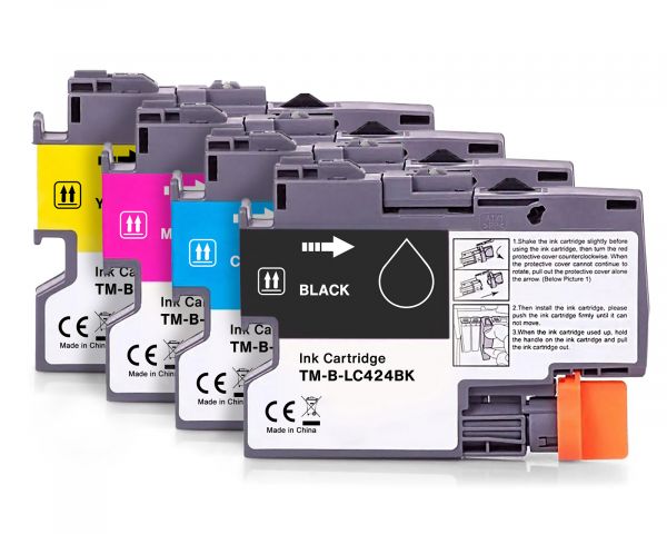 Set Kompatible Druckerpatronen für Brother LC-424 CMYK