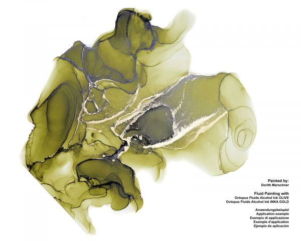 Octopus Fluids Alcohol Ink LIME for fluid art and resin, green