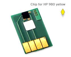 Chip for HP 980 cartridge D8J09A yellow