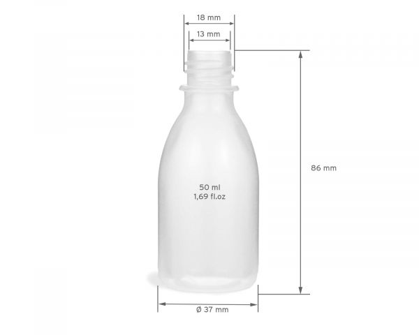 10 x 50 ml LDPE plastic bottles with dropper cap